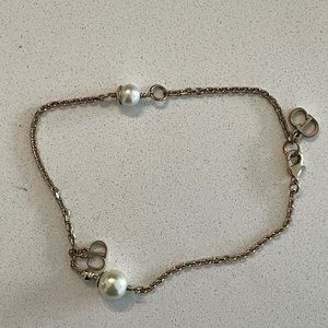 Authentic Christian Dior Pearl Dior Bracelet Gold women